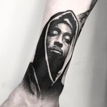 Tattoo by koldonovella #koldonovella #musictattoos #blackwork #music #rapper #singer #Tupac #tupacshakur #portrait