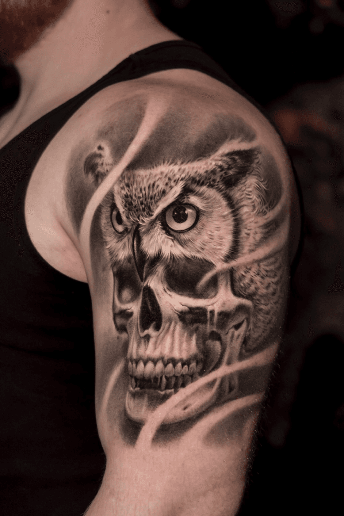 Gothic Owl tattoo men at theYoucom