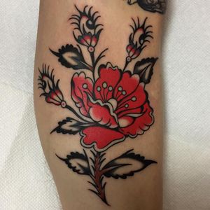 Tattoo by Dexter #DexterTattooer #Dexter #flowertattoos #color #traditional #surreal #eyes #flower #floral #leaves #nature #strange
