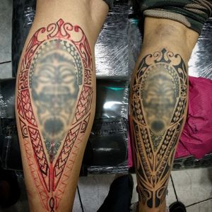 Remodelación de maorí echo por otro tatuador