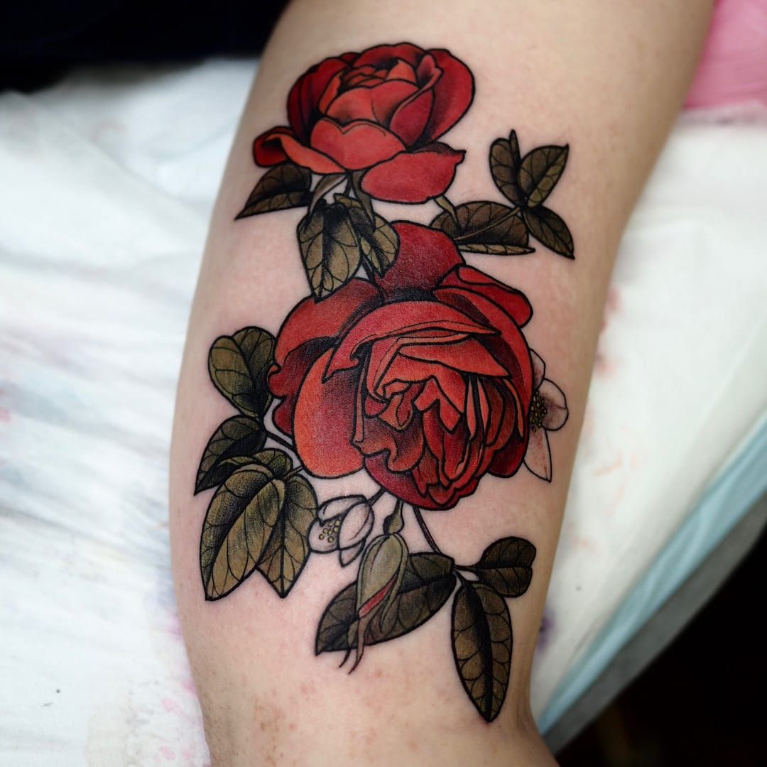 Dagger rose neo traditional tattoo by AntoniettaArnoneArts on DeviantArt