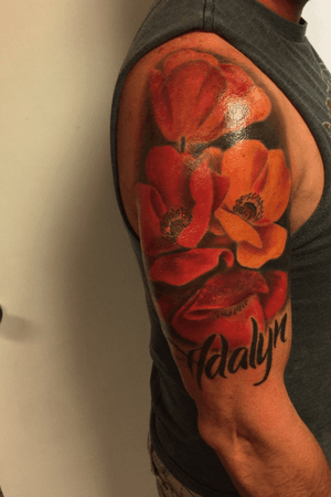 Poppy Flowers with daughters name