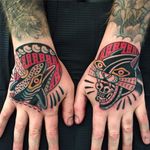 Tattoo by Almagro Tattooer #AlmagroTattooer #favoritetattoos #color #traditional #surreal #linework #jaguar #skull #death #whale #waves #pattern #dash #animals