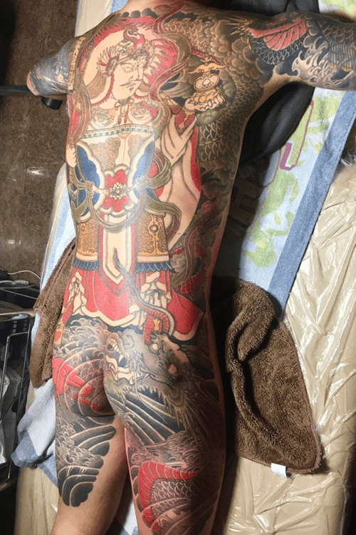 Tattoo Uploaded By Kensho Traditional Japanese Tattoo Appointment For E Mail Info Tenkiryu8 Com In Progress Full Backpiece Tamon Ten Both Arms Tattoo Is Not By Me 背中 額 途中 多聞天 Tebori Handpoke