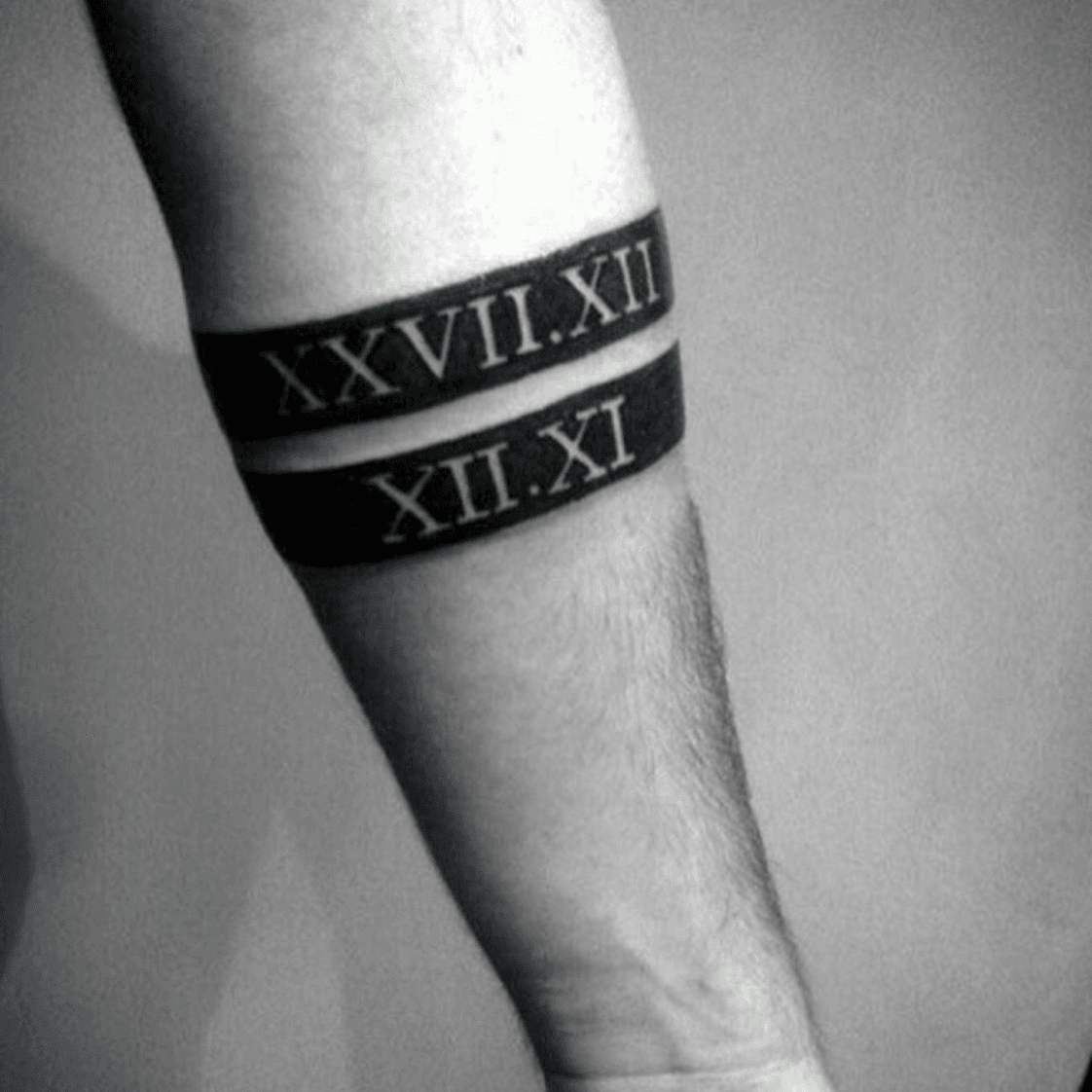 Roman numeral tattoo done on the inner forearm