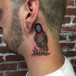 Tattoo by Henry Hablak #HenryHablak #folktraditional #color #illustrative #owl bird #surreal #strange