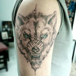 Wolf sketch. #wolf #sketchstyle #sketchtattoo #Black #tattooart 