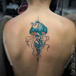 Jellyfish By @taylorcatclaw #jellyfish #watercolortattoo #watercolor #sketchstyle #tattoodo #tattoolisbon #lisbon 