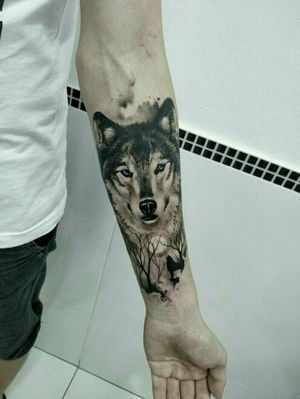Wolf Tattoo Black Art #balckwork #wolfhead  #wolf #wolftattoo Follow Me For More❤