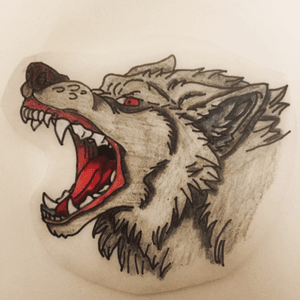 Neo traditional wolf 