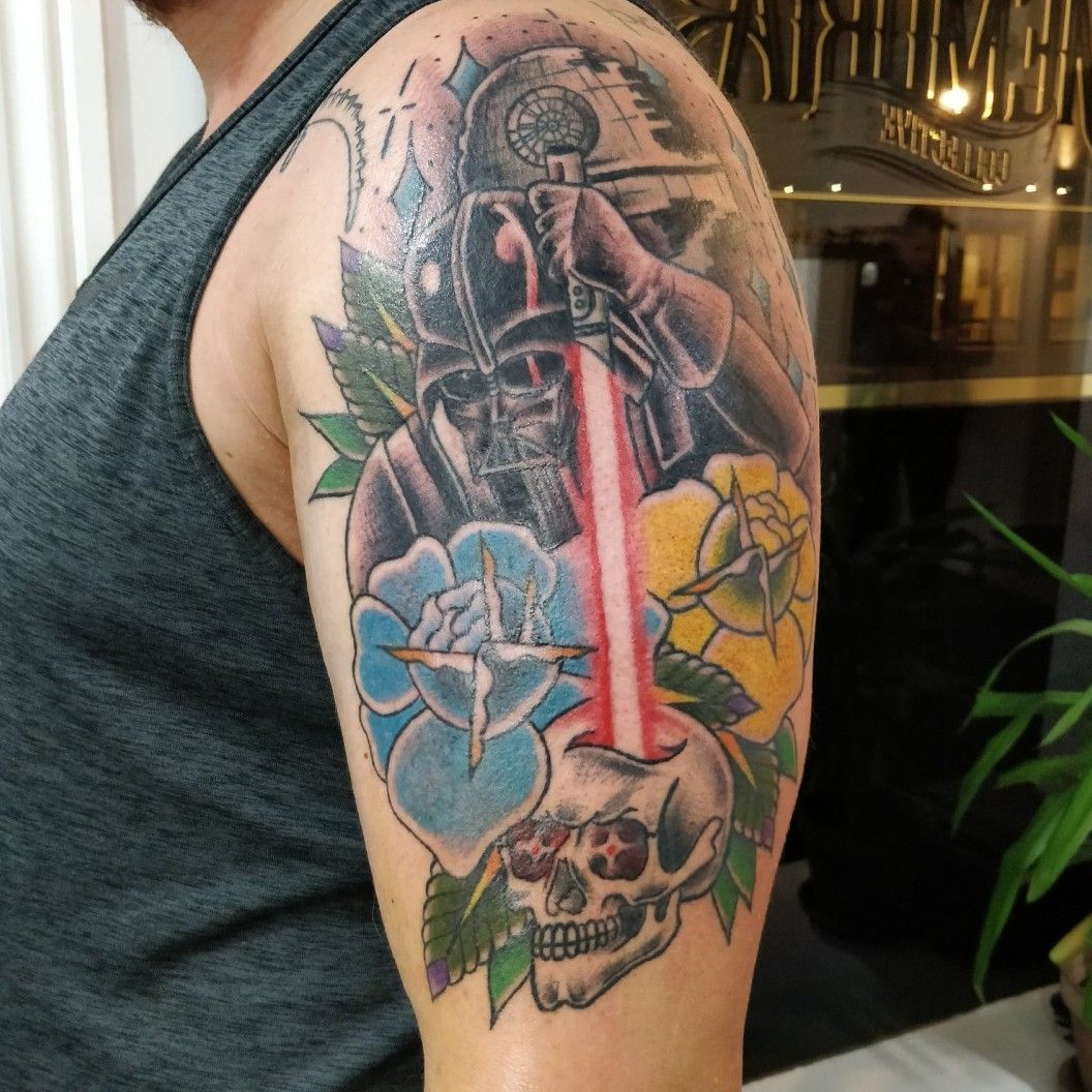 Darth Vader Tattoo by Krish Trece TattooNOW