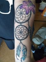 #dreamcatcher #lily #feathers #color #colortattoo 