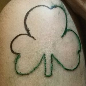 First self done freehand piece.A green shamrock for my Irish heritage.