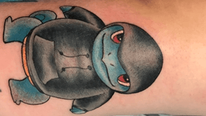 Squirtle in a hoodie, done at Maimi Ink