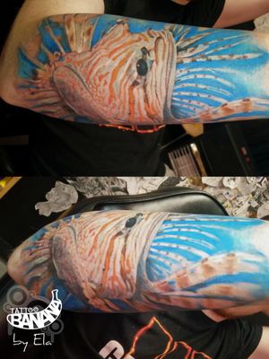 Lionfish. By Ela #tattoobanana #tattoo #tattoos #tats #tatt #tattooprime #tattooed #tattooer #tatuajes #tattodo #tattooart #tattooink #tattooartist #tattooist #bodyart #inked #thurles #ink #tatuaze #tatuaje #worldfamousink #sabretattoosupplies #eztattooing #eztattoosupply #irelandtattoostudio #tattooshop #radtattoos #tattooideas #tattoo #realistic #realistictattoo #fishtattoo #colorfultattoo 