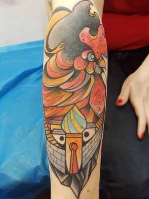 By Ming at Boobies Tattoo in Shanghai, China. Year of the Rooster custom original tattoo. 