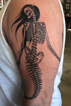 Skeletal Siren by Luke James Smith at Trademark Tattoo in Durban 