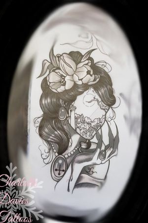 Design I've done... already snapped up within 24 hours of it being drawn... #blackworktattoo #design #witch #graveyard 