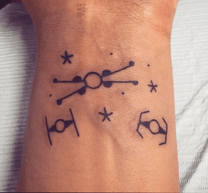Star wars simple black and white tattoo