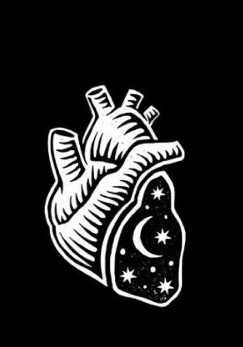 Organ heart simple mini tattoo
