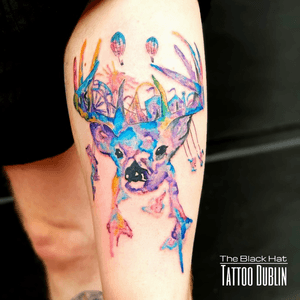 Another stunning and colorful piece by Maël! Well done!.#tattoodublin #tattooartist #watercolortattoo #tats #deertattoo #tattooartist #colortattoo #colortattoo #lovingdublin #discoverdublin 
