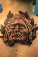 Head of Dante Allighieri statue by Trevor Starratt at Etched Addictions, Nova Scotia. A piece of what will be a larger piece.