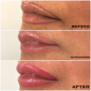 Correction of an old lipliner to an amazing one color full lips