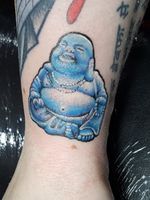Chubby Buddha tattoo by an apprentice artist "Spencer" in Bangkok, Thailand