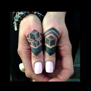 Knuckle finger tattoos 👈💸👌