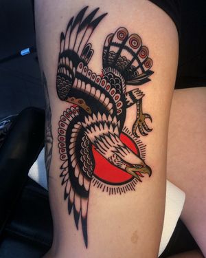 Eagle for Eva! Thank you! 🙏🏻🙏🏻 done @trueblue_tattoo #truebluetattoo #color #traditional #eagle 
