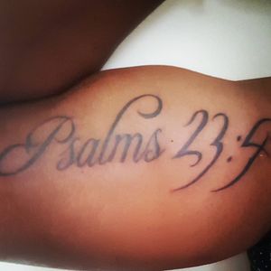 Psalms 23:4 "Ye though I walk through the valley of the shadow of death, I shall fear no evil, for God is with me." #religious #bicep #psalm23 