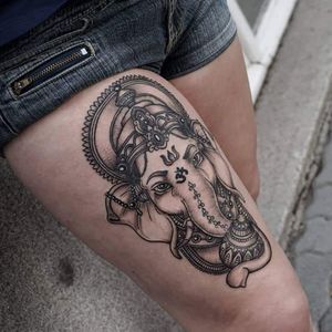 Tattoo by :@roland_csomos #blackandgreytattoo #blacktattoos #elephanttattoo #budapesttattoo #tattooart 