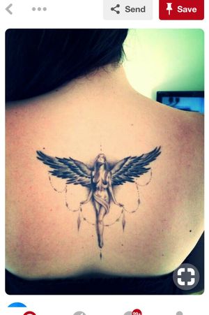 But with the girlsnames under each wing and mother maiden crone symbol I in black light ink.