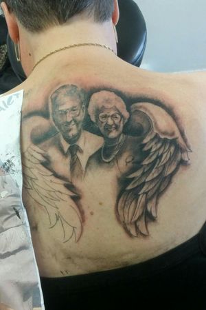 Unfinished mother and father memorial tattoo 