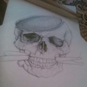 #skull #skulltattoo #skulls  #drums #drumsticks #musictattoo #music #lovemusic #caveiras #caveira #tattooart #tattooartist  #baquetas #baqueta #bateria #musica #blackandgrey #blackandgreytattoo  #blackAndWhite 