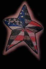 American flag nautical star scar cover up