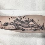 Tattoo by Christopher Jade #ChristopherJade #besttattoos #blackandgrey #illustrative #darkart #soldier #warrior #medieval #arrows #death #stsebastian #armor