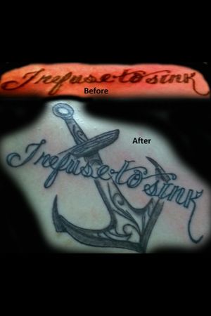Before and after me fixing the tattoo