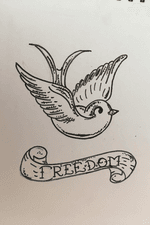 Freedom bird old school tattoo style