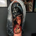 Star Wars Tattoo by Alex Rattray #AlexRattray #realism #realistic #hyperrealism #portrait #popculture #DarthVader #AnakinSkywalker #StarWars #movietattoo #scifi