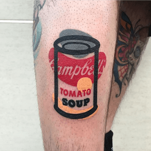CAMPBELL’S TOMATO SOUP DESTRUTTURATO STYLE. Done at Mambo Tattoo Shop in Meda, Italy.