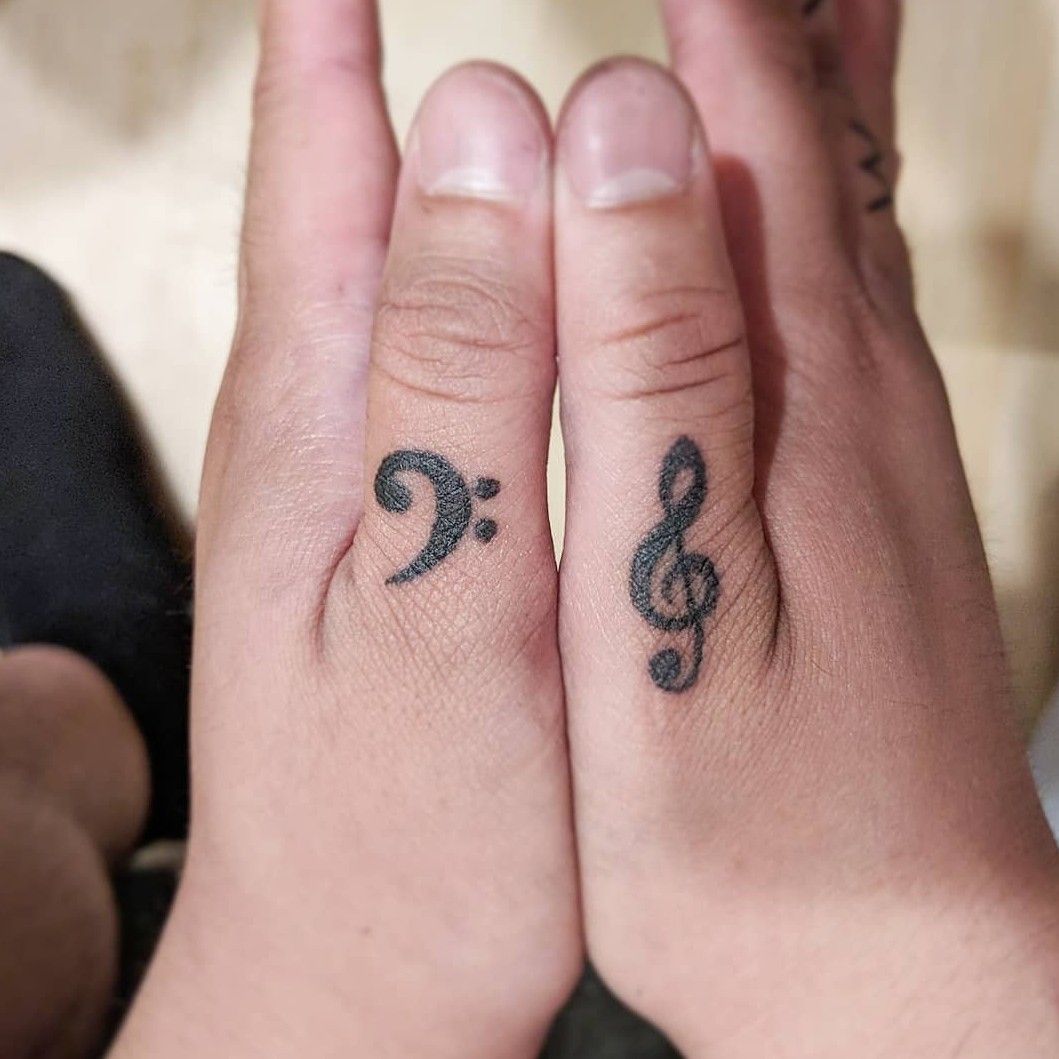 Treble Clef Peace Sign Tattoo  Treble Clef Tattoo Guitar  409x792 PNG  Download  PNGkit