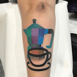 COFFEE? DESTRUTTURATO STYLE. Done at Mambo Tattoo Shop in Meda, Italy.