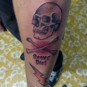 Tattoo uploaded by Joshua Berriel • Never fucking die☠️ #skulltattoo #neverdie #lightning • Tattoodo Tattoo uploaded by Joshua Berriel • Never fucking die☠️ #skulltattoo #neverdie #lightning • Tattoodo
