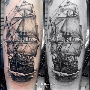 Ruth Cuervilu Tattoo : Sailing Boat.