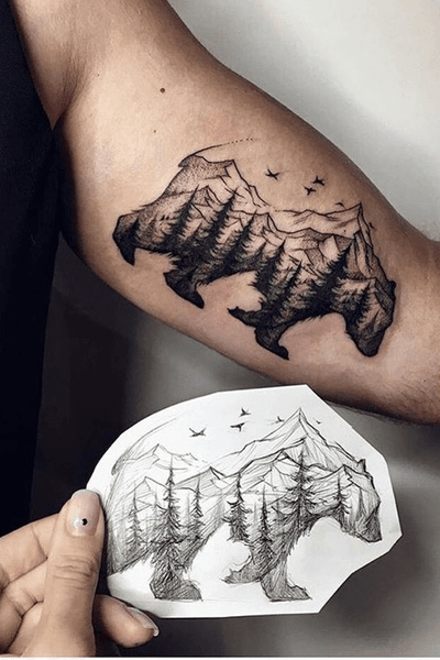 native american tribal bear tattoos