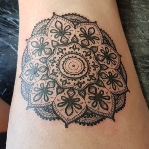 First Mandala Tattoo to start off my thigh piece.