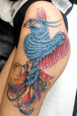 Colorfull phoenix bird thigh piece