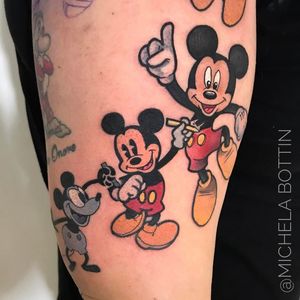 Tattoo by Michela Bottin #MichelaBottin #MickeyMousetattoo #MickeyMouse #Disney #mouse #animal #cartoon #oldschool #newschool #blackandgrey #drawing #vintage