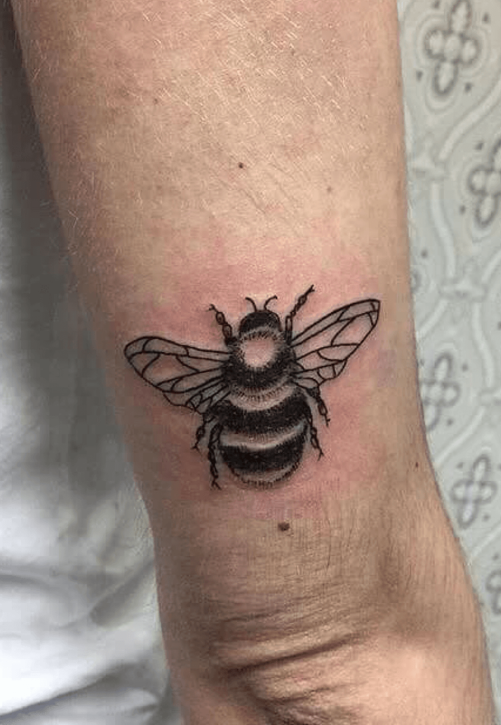 Black And White Bumblebee Tattoo Design
